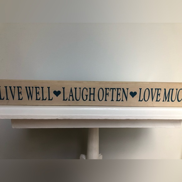 LIVE WELL 💙 LOVE MUCH 21” Block Wood Sign - Picture 9 of 9